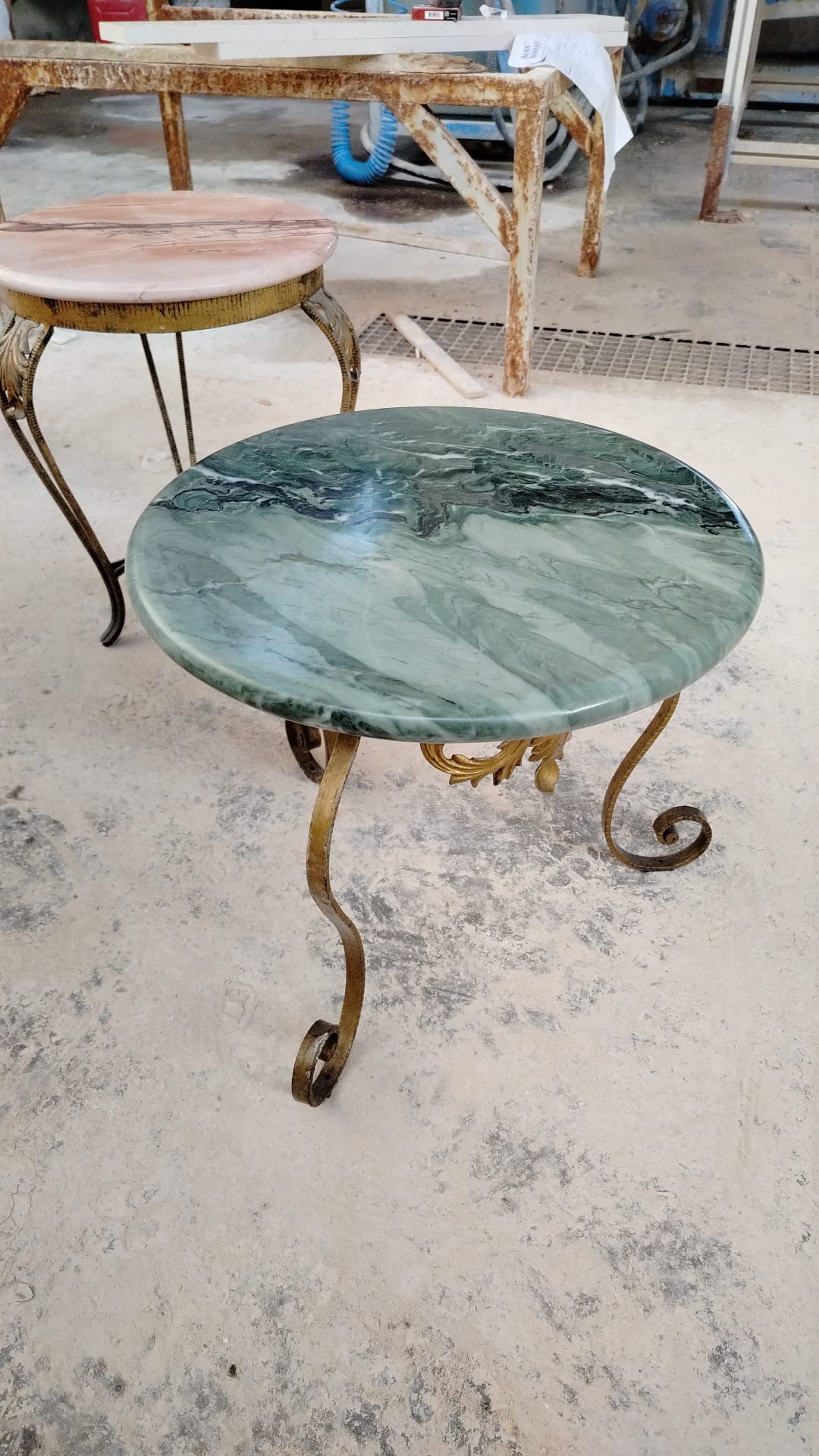 Side table with Verde Alpi marble top